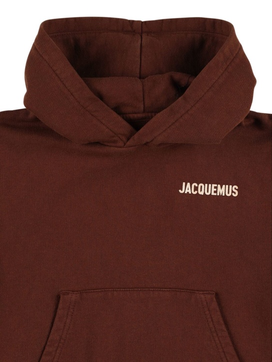 Jacquemus: Hooded cotton sweatshirt - Brown - kids-girls_1 | Luisa Via Roma