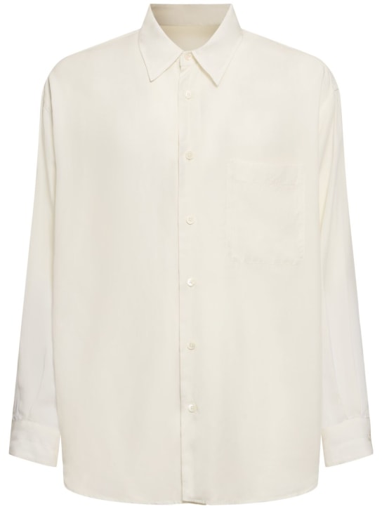 Lemaire: Camicia relaxed fit in lyocell - Bianco - men_0 | Luisa Via Roma