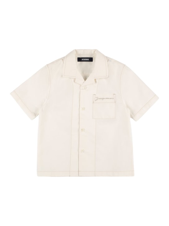 Jacquemus: Cotton shirt - Off-White - kids-boys_0 | Luisa Via Roma
