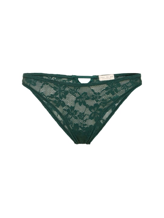 Fleur Du Mal: Le Stretch cheeky multi-fit lace briefs - Green - women_0 | Luisa Via Roma