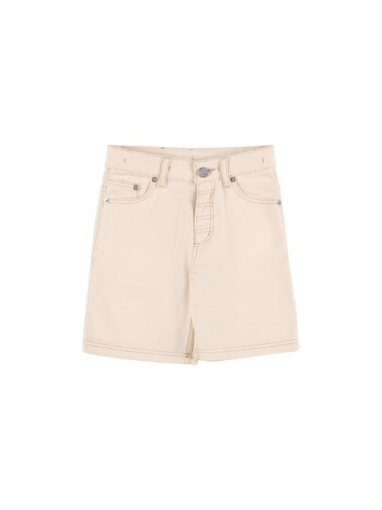 Jacquemus: Cotton denim shorts - Off-White - kids-boys_0 | Luisa Via Roma