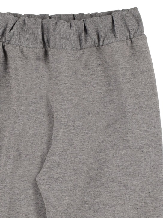 Versace: Embroidered logo sweatpants - Grey - kids-boys_1 | Luisa Via Roma