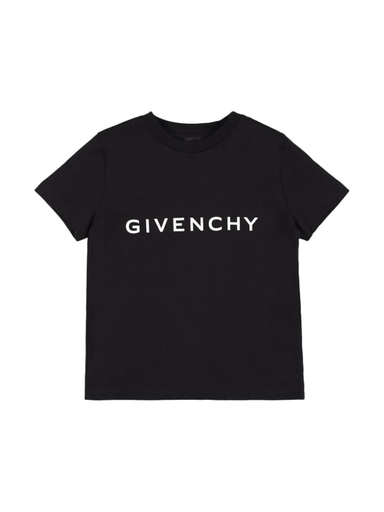 Givenchy: 코튼 저지 티셔츠 - 블랙 - kids-boys_0 | Luisa Via Roma