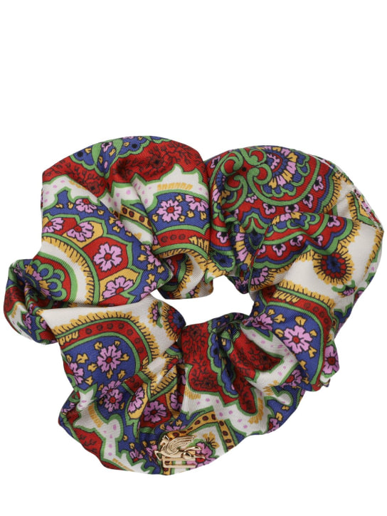 Etro: Scrunchie in twill di seta - Multicolore - women_0 | Luisa Via Roma