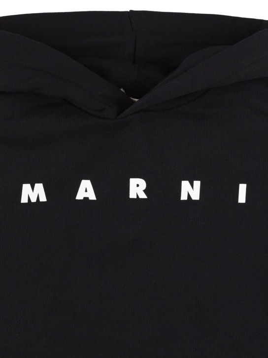 Marni Junior: Hooded cotton sweatshirt - Black - kids-boys_1 | Luisa Via Roma
