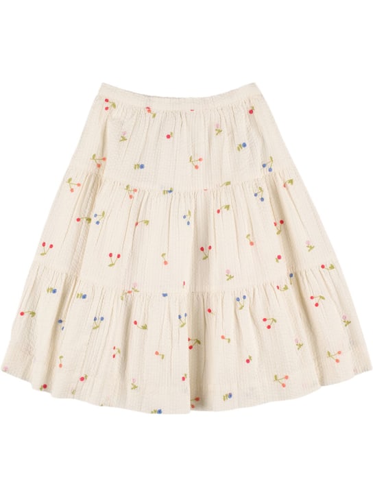 Bonpoint: Printed cotton maxi skirt - White/Multi - kids-girls_0 | Luisa Via Roma