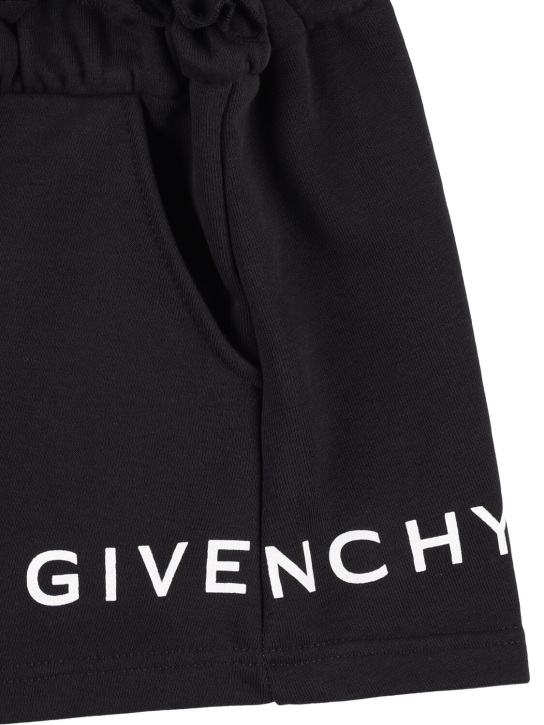 Givenchy: Cotton blend shorts - Black - kids-girls_1 | Luisa Via Roma