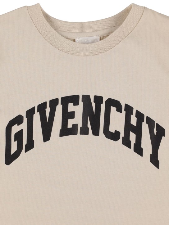 Givenchy: 코튼 저지 티셔츠 - 베이지 - kids-boys_1 | Luisa Via Roma