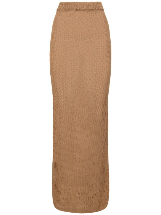 Aya Muse: Atele cotton blend long skirt - Brown - women_0 | Luisa Via Roma
