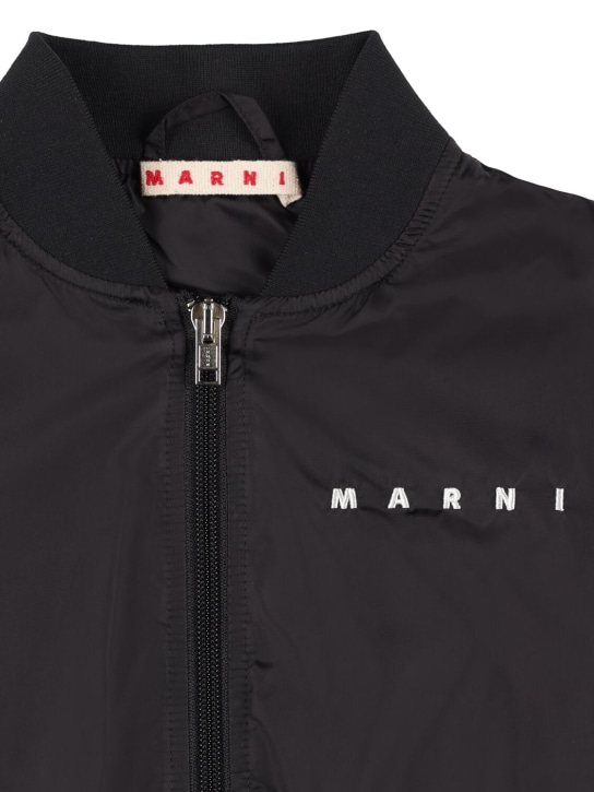 Marni Junior: Nylon bomber jacket - Black - kids-boys_1 | Luisa Via Roma
