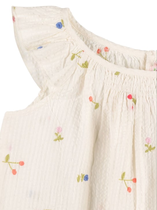 Bonpoint: Cherry print blouse - White/Multi - kids-girls_1 | Luisa Via Roma
