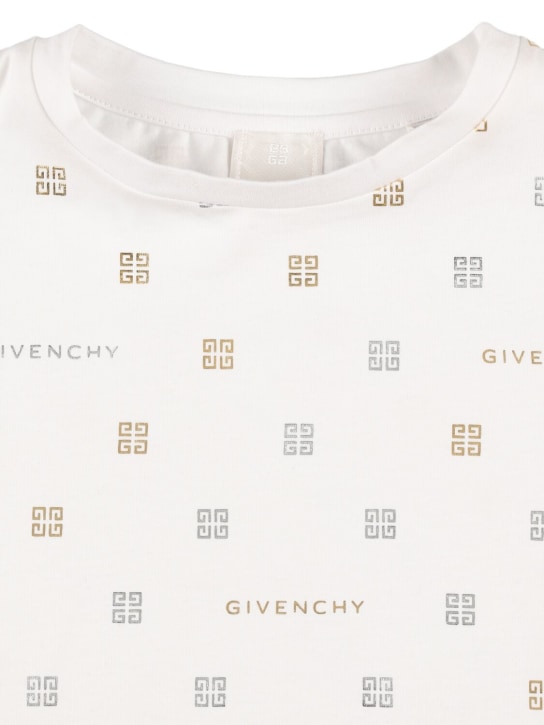 Givenchy: T-shirt in misto cotone monogram - Bianco - kids-girls_1 | Luisa Via Roma