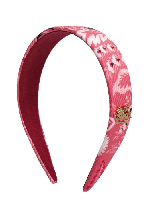 Etro: Silk twill headband - Red/Multi - women_0 | Luisa Via Roma