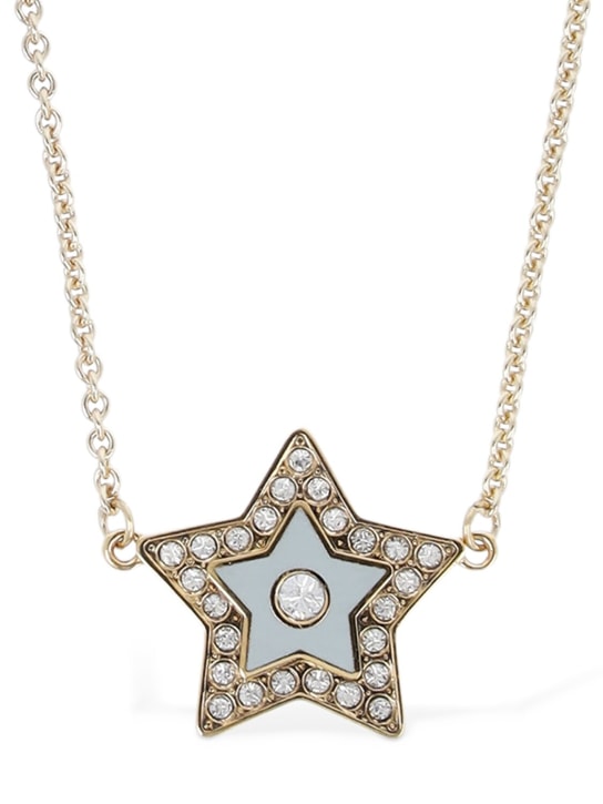 Tory Burch: Collier à pendentif étoile en cristaux Kira - Or/Bleu - women_0 | Luisa Via Roma