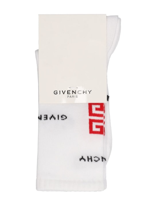 Givenchy: Cotton blend socks - White - kids-boys_0 | Luisa Via Roma