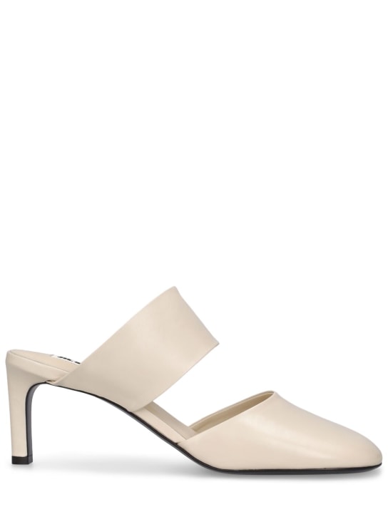 Jil Sander: Zapatos mules de piel 35mm - Blanco Opaco - women_0 | Luisa Via Roma