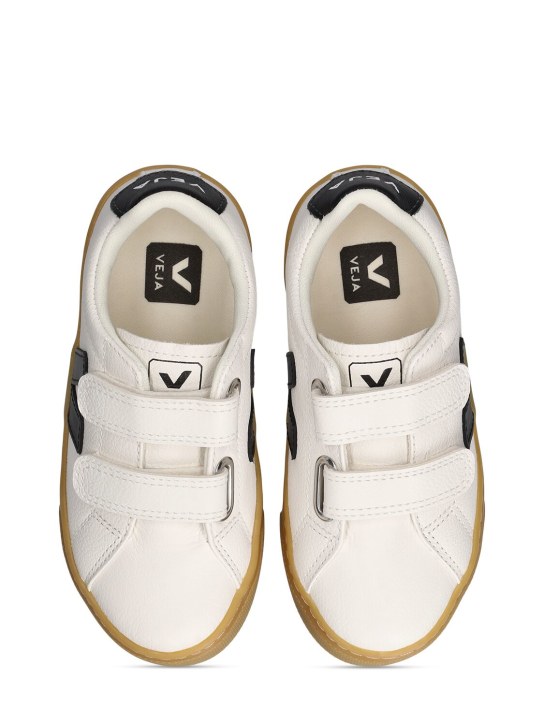 Veja: Esplar chrome-free leather sneakers - White/Black - kids-boys_1 | Luisa Via Roma