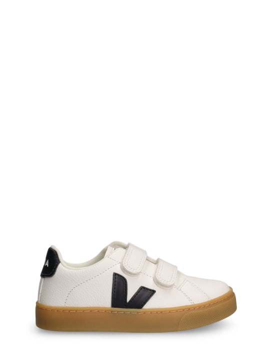 Veja: Esplar chrome-free leather sneakers - White/Black - kids-boys_0 | Luisa Via Roma