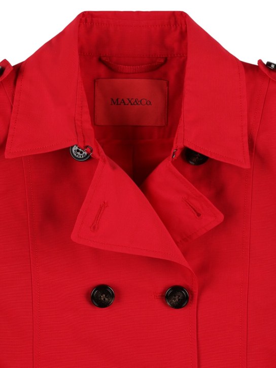 MAX&Co.: Trench-coat en coton et nylon Ottoman - Rouge - kids-girls_1 | Luisa Via Roma