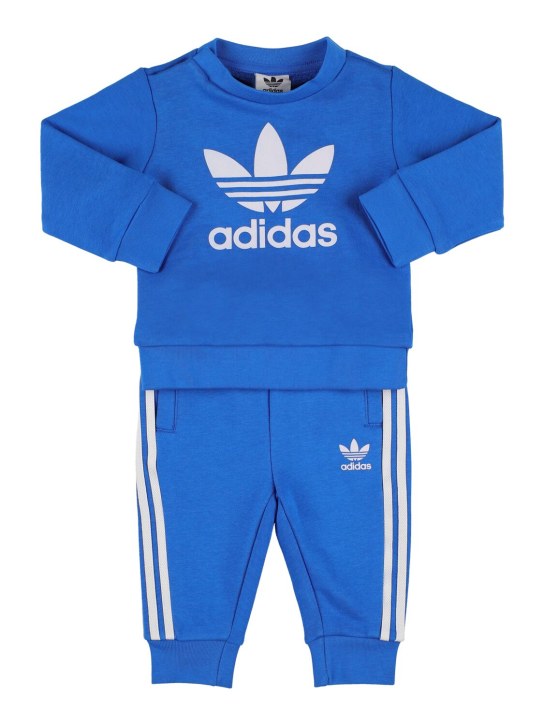 adidas Originals: Cotton blend sweatshirt & sweatpants - Blue - kids-boys_0 | Luisa Via Roma
