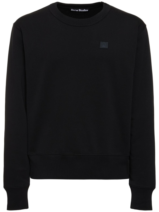 Acne Studios: Fairah cotton sweatshirt - Black - men_0 | Luisa Via Roma
