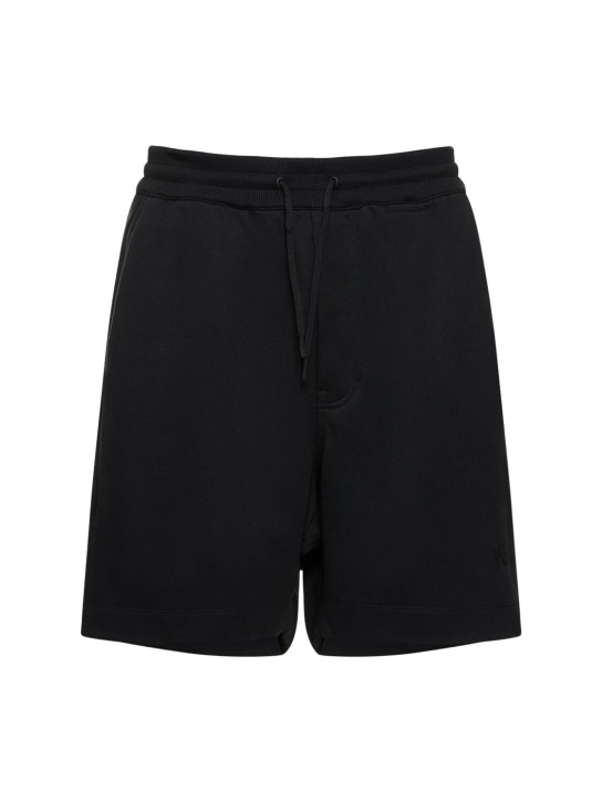 Y-3: French terry shorts - Black - men_0 | Luisa Via Roma