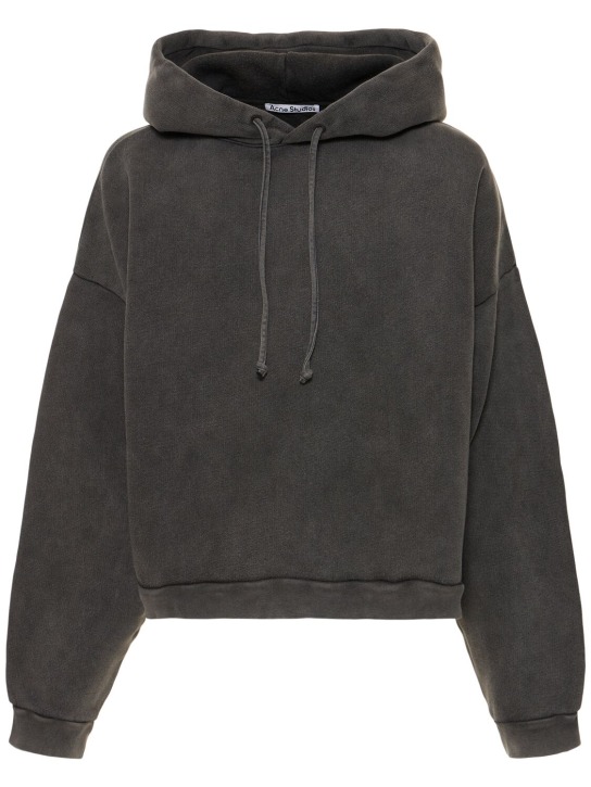Acne Studios: Fester vintage hooded sweatshirt - Washed Black - men_0 | Luisa Via Roma