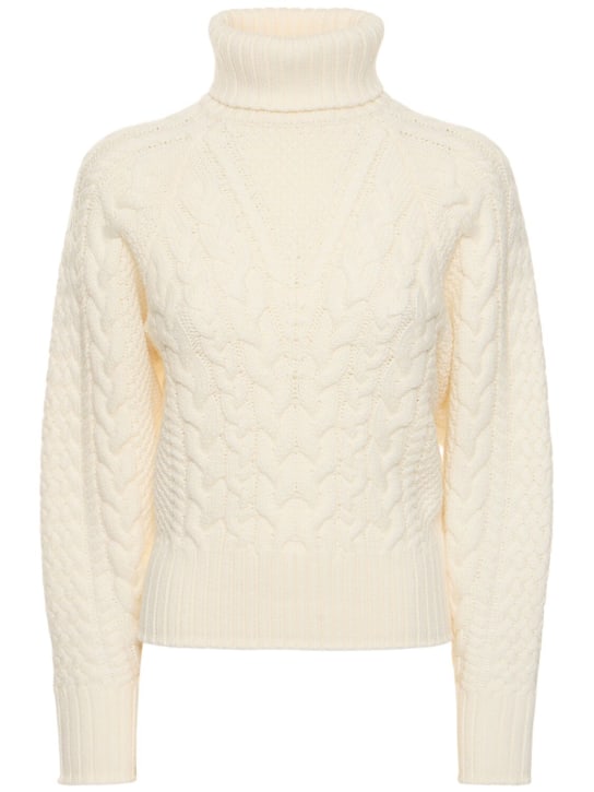 Emilia Wickstead: Otis crop wool turtleneck sweater - Ivory - women_0 | Luisa Via Roma