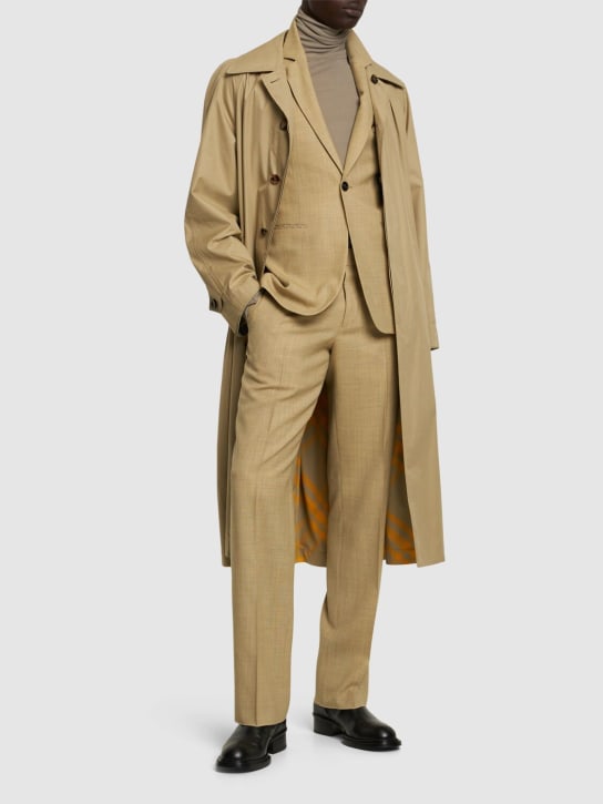 Burberry: Pantalones rectos de lana - Hunter - men_1 | Luisa Via Roma