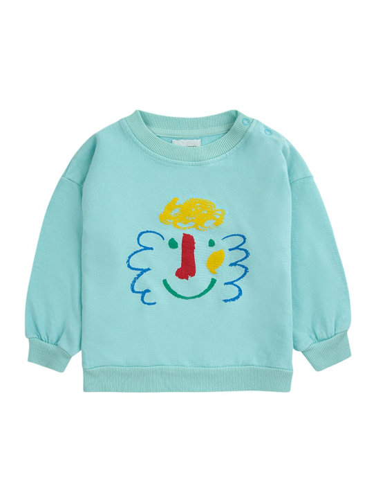 Bobo Choses: Organic cotton crewneck sweatshirt - Light Blue - kids-girls_0 | Luisa Via Roma
