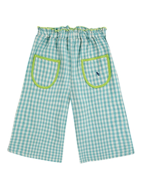 Bobo Choses: Pantalones de lino y algodón - Azul Claro - kids-girls_0 | Luisa Via Roma