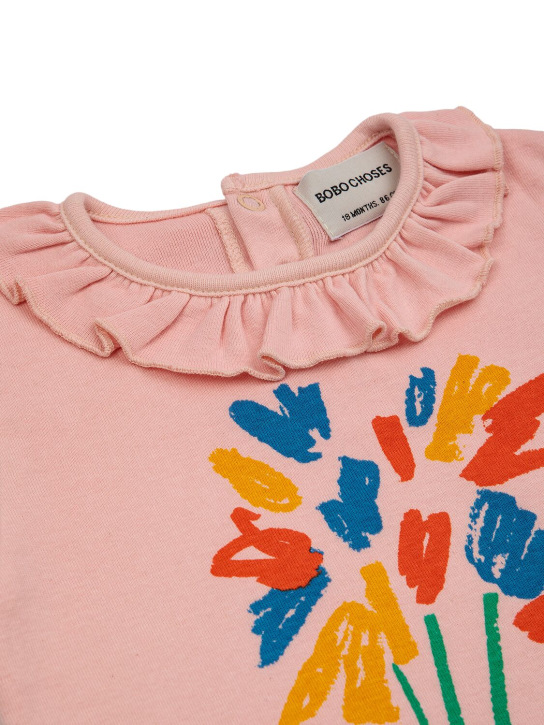 Bobo Choses: Organic cotton bodysuit - Pink - kids-girls_1 | Luisa Via Roma