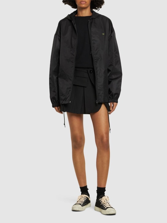 Acne Studios: Technical hooded jacket - Black - women_1 | Luisa Via Roma