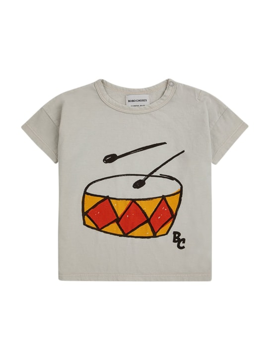 Bobo Choses: T-shirt in cotone organico con stampa - Beige - kids-girls_0 | Luisa Via Roma