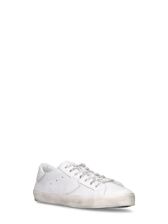 PHILIPPE MODEL: Paris leather lace-up sneakers - White - kids-girls_1 | Luisa Via Roma