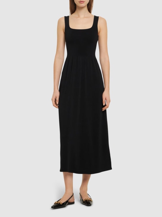 Matteau: Classic viscose blend knit maxi dress - Black - women_1 | Luisa Via Roma