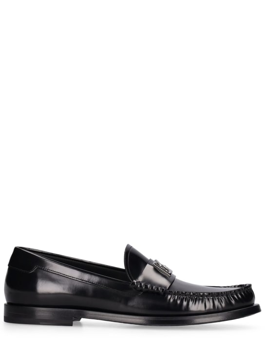 Dolce&Gabbana: City Blanco leather loafers - Black - men_0 | Luisa Via Roma