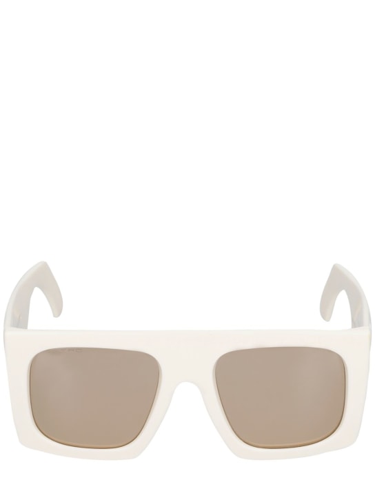 Etro: Etroscreen oversize squared sunglasses - Ivory/Brown - women_0 | Luisa Via Roma