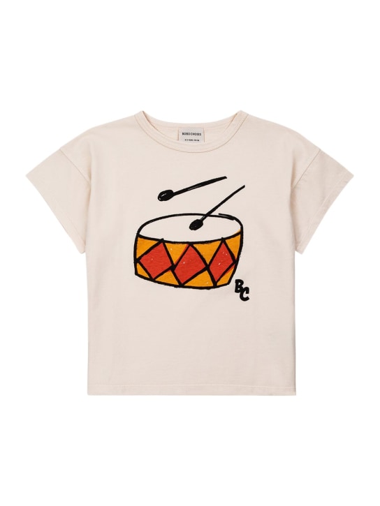 Bobo Choses: T-shirt in cotone organico - Bianco - kids-girls_0 | Luisa Via Roma