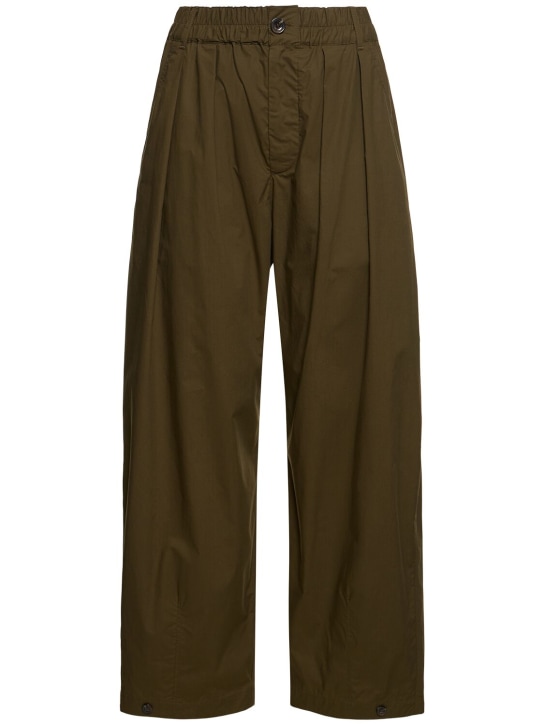 Soeur: Vernon cotton wide pants - Dark Khaki - women_0 | Luisa Via Roma