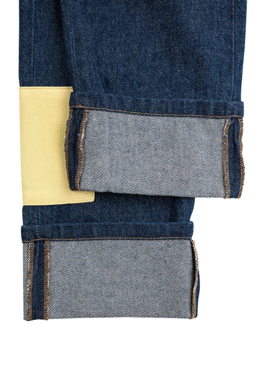 Bobo Choses: Jeans in denim / patch - Blu/Multi - kids-boys_1 | Luisa Via Roma