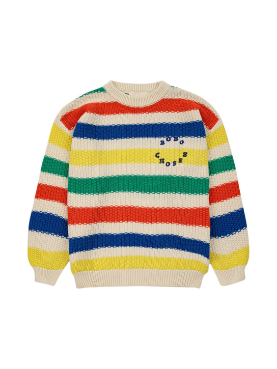 Bobo Choses: Organic cotton knit jumper - Multicolor - kids-boys_0 | Luisa Via Roma