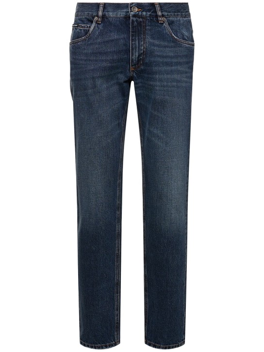 Dolce&Gabbana: Jeans regular fit in denim washed - Blu - men_0 | Luisa Via Roma