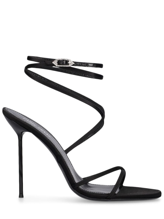 Paris Texas: 105mm Liz satin sandals - Black - women_0 | Luisa Via Roma