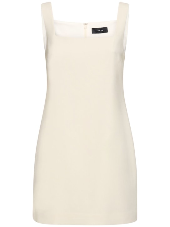 Theory: Shift square neck tech mini dress - White - women_0 | Luisa Via Roma