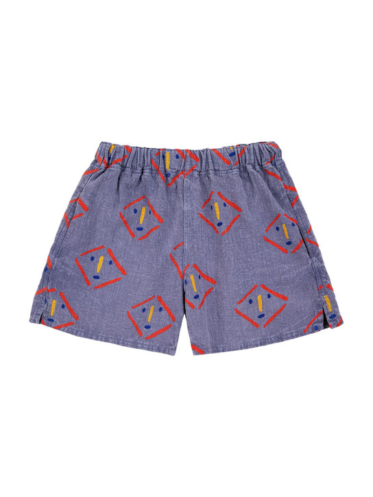 Bobo Choses: Shorts deportivos de algodón estampados - Azul - kids-boys_0 | Luisa Via Roma