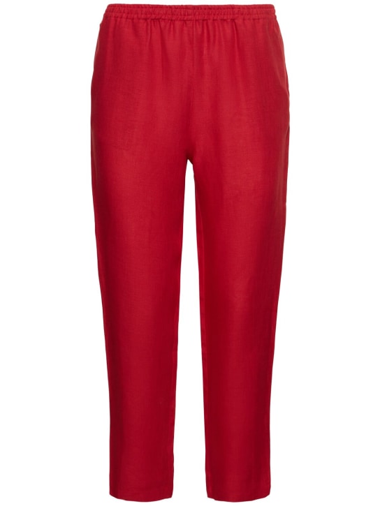 Lido: Pantaloni in lino - Rosso - women_0 | Luisa Via Roma