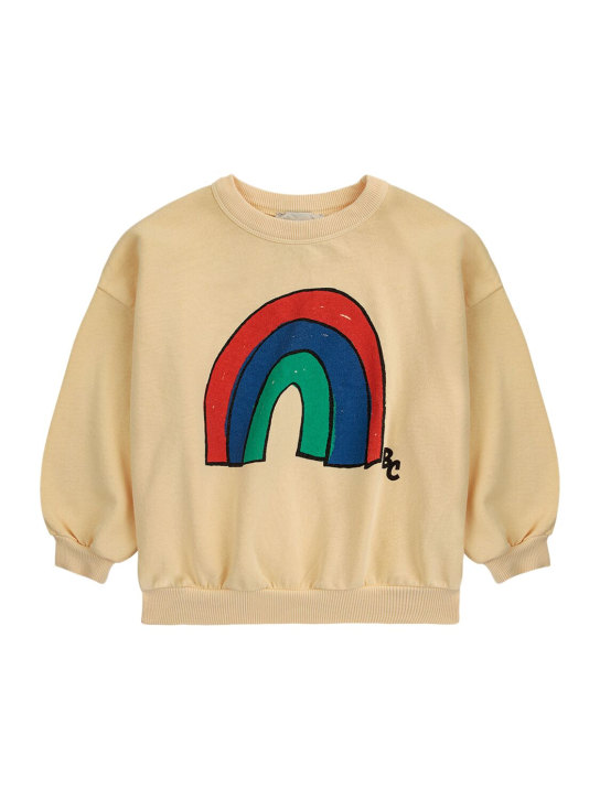 Bobo Choses: Organic cotton crewneck sweatshirt - Light Yellow - kids-girls_0 | Luisa Via Roma