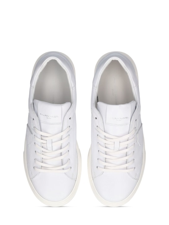 PHILIPPE MODEL: Temple Veau lace-up leather sneakers - White - kids-girls_1 | Luisa Via Roma