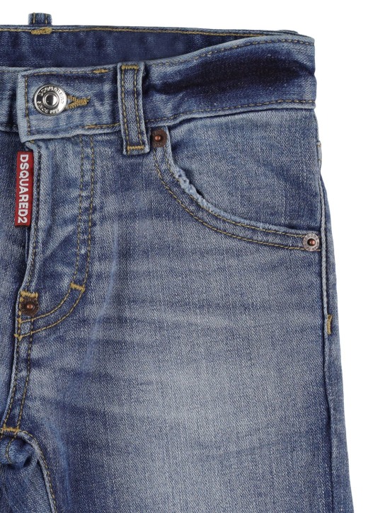 Dsquared2: Verwaschene Stretch-Jeans aus Baumwolldenim - Blau - kids-boys_1 | Luisa Via Roma